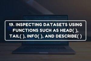 19. INSPECTING DATASETS USING FUNCTIONS SUCH AS HEAD(), TAIL(), INFO(), AND DESCRIBE()